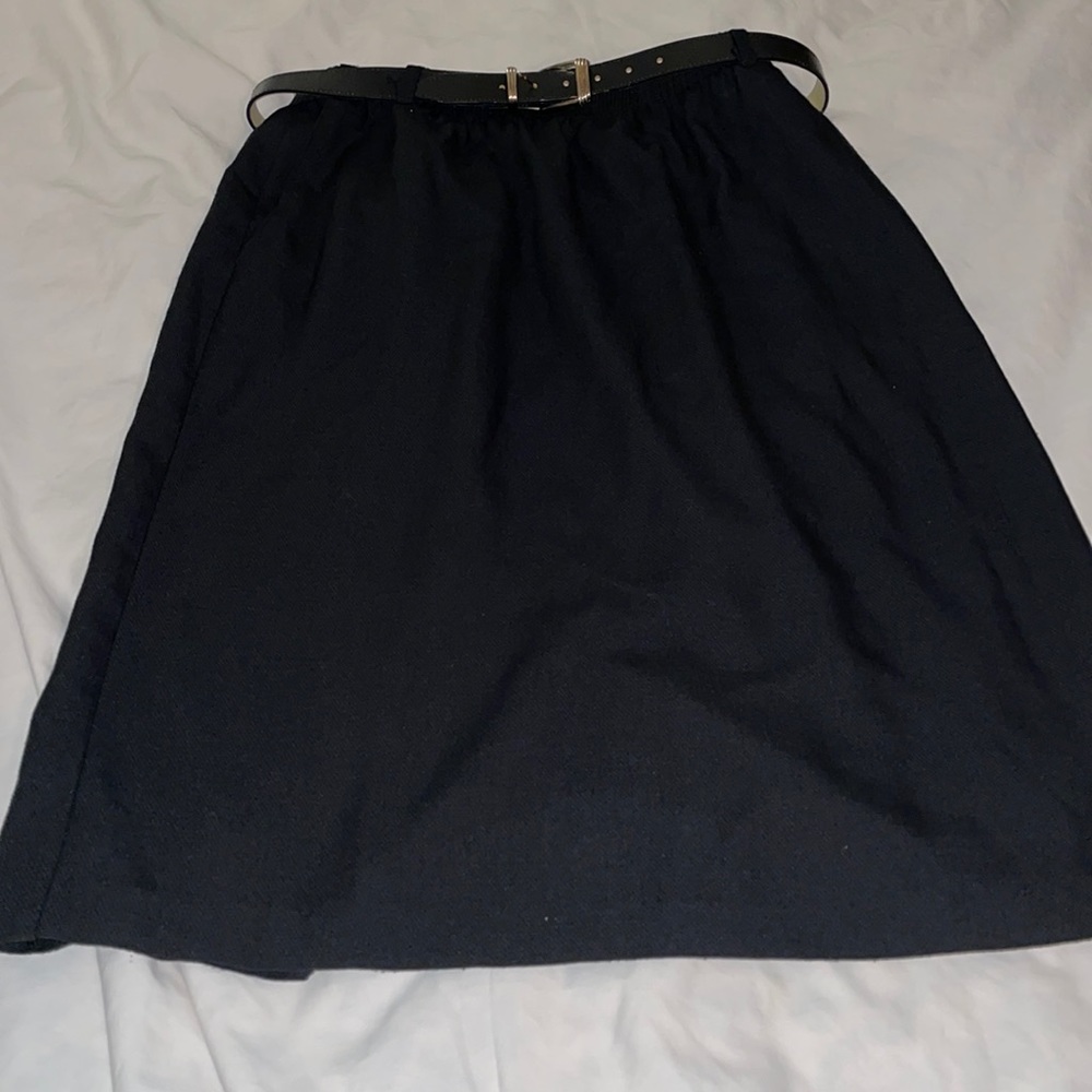 Black elastic waist skirt with bell